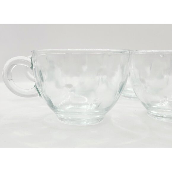 Vtg Hazel-Atlas Tear Drop Clear Glass Replacement Cup for Snack Tray Set of 4 - Picture 1 of 9